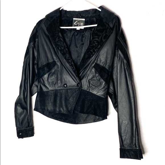 Global Identity Vintage 80’s Leather Crop Jacket - Picture 15 of 15